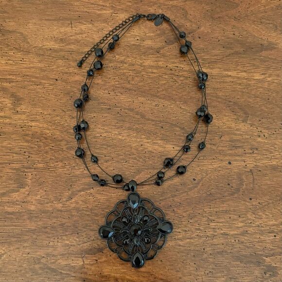 lia sophia | Moonstruck Detachable Pendant Necklace | Black | - Picture 1 of 3